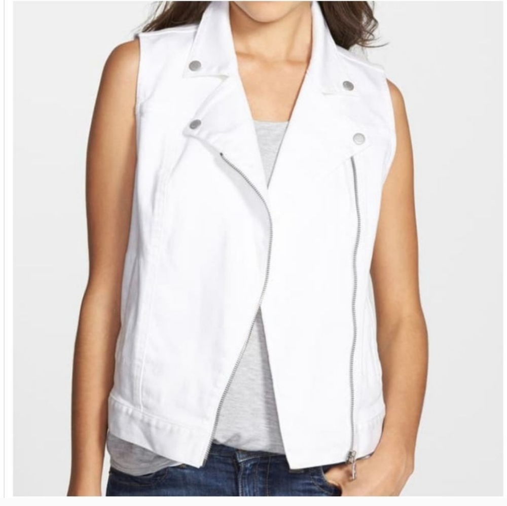 New denim moto vest